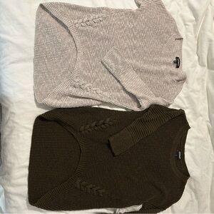 Women's Sweater Set - Cream and green express